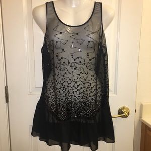 Sheer Top With Sequence Size M - CLEARANCE SALE!